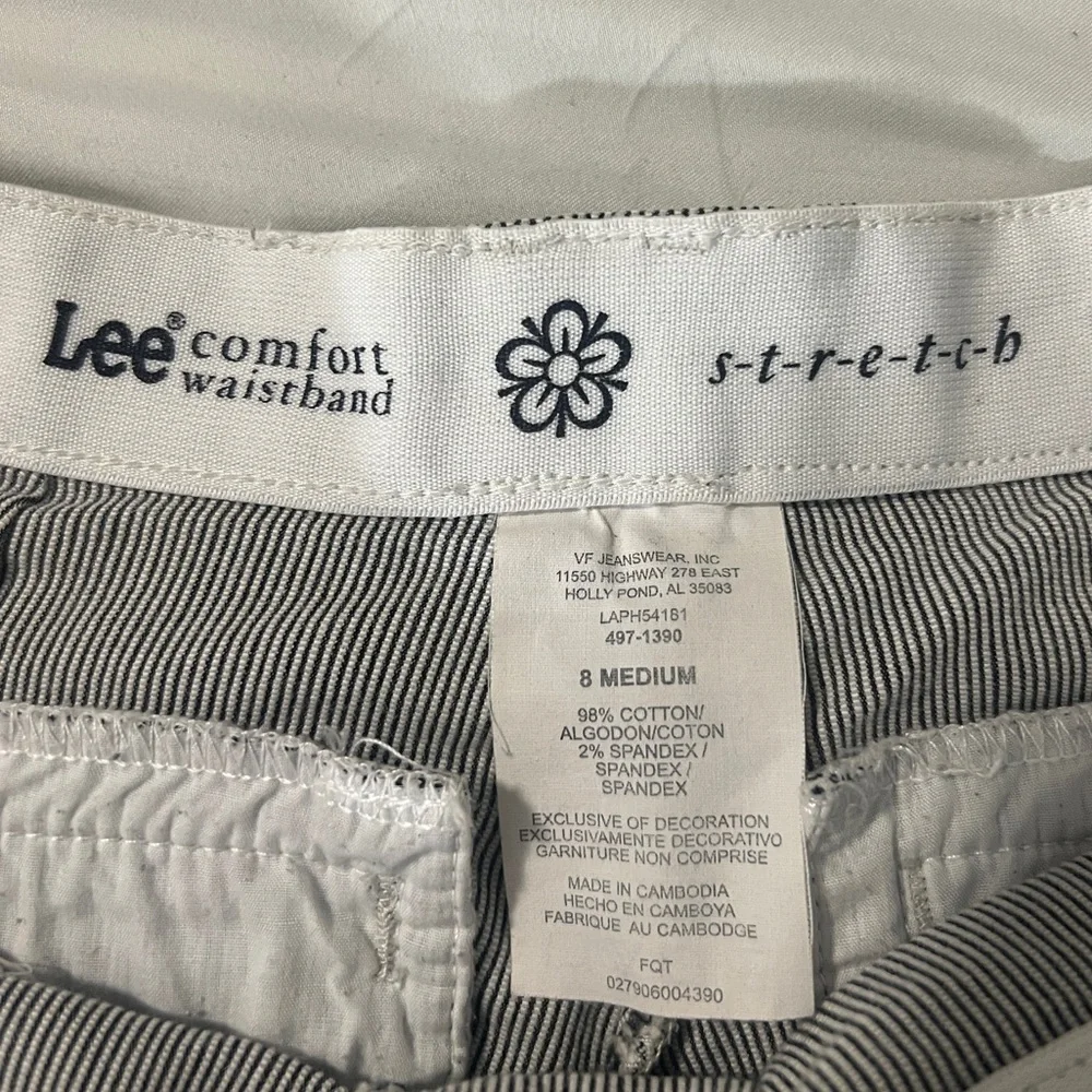 Women’s‎ Lee Bermuda Shorts Gray and White Stripes with Pockets